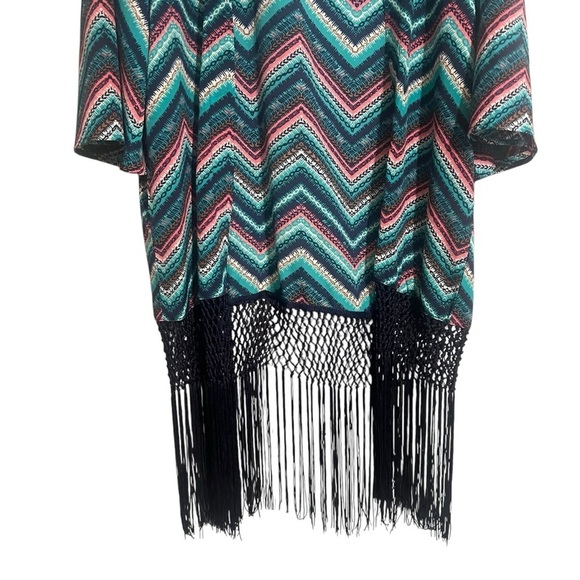 WRANGLER Fringe Kimono shawl Boho Festival Medium - Picture 10 of 10